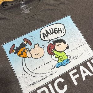 Peanuts 2XL - Grey Lightweight T-shirt